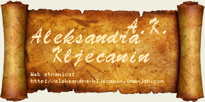 Aleksandra Klječanin vizit kartica